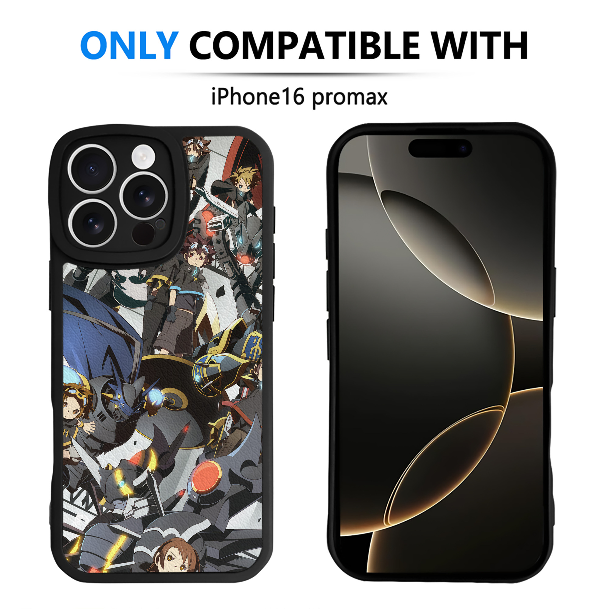 （画像用） Digimon デジタルモンスター/デジモン 【iPhone 16シリーズ対応】シリコンスマホケース（レザー調） 材質：シリコン